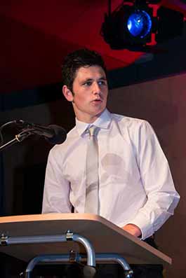 Student speaker at Albany Senior High School Sports Awards photographed by Michael Smith Photography