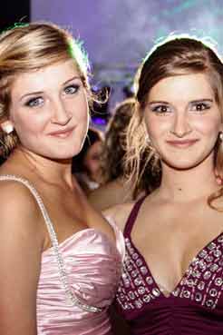 Two attractive girls at Rangitoto College Y12 School Ball photographed by Michael Smith Photography