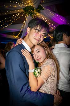 Couple on the dancefloor at Carmel School Ball