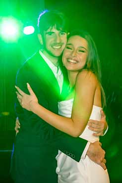 Two students on dancefloor at Rutherford College School Ball