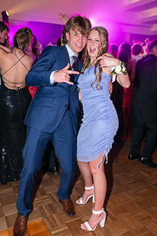 Two students on the dancefloor at Rosmini School Ball