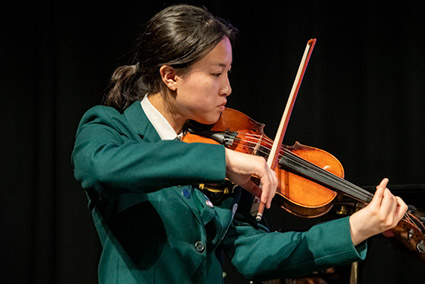Student violinist at Awards